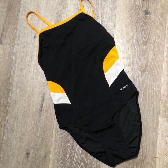 Sporti Poly Pro Splice Black One Piece Practice Swimsuit Women’s Size 32 Small - Picture 3 of 6